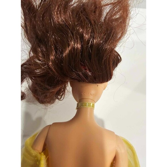Lot of 2 Vintage Disney Belle Beauty & the Beast Barbie Doll Yellow Dress FLAWS - Picture 10 of 16